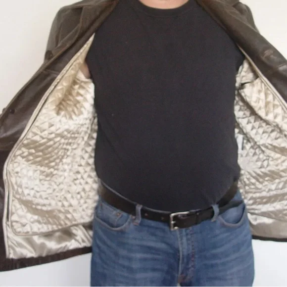 Jim & MaryLou Real Leather Men's Jacket Size M Thinsulate Thermal Insulation